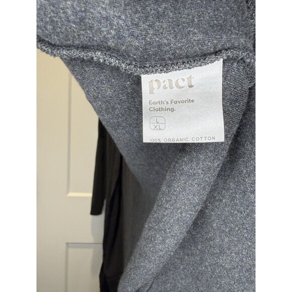 Pact Cardigan Womens Large/XL Gray Long Line Open Pockets Organic Cotton Beachy - Picture 3 of 5